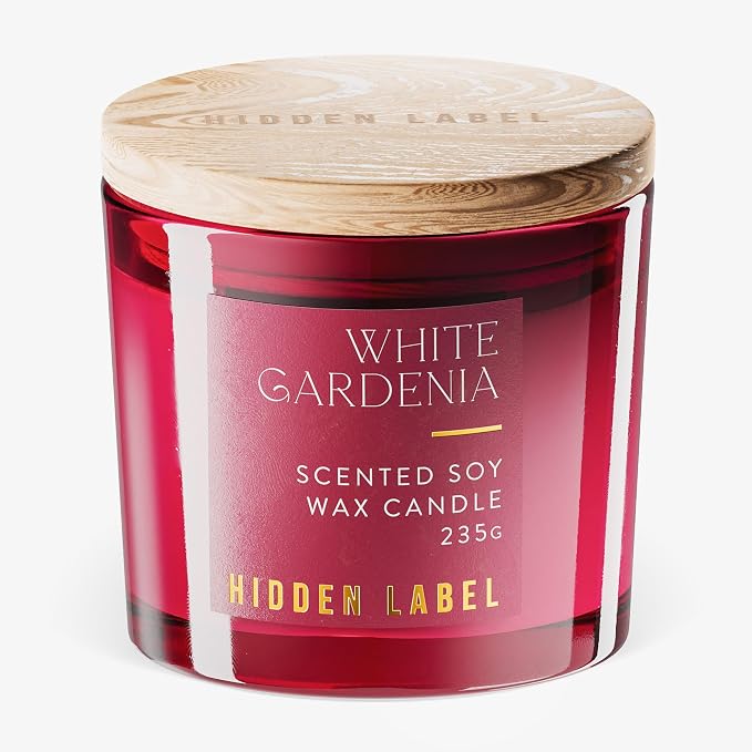 White Gardenia Scented Candle, 2-Wick Soy Candle,Luxury Jar Candles,Candles for Home Scented,45 Hours Long Burning,8.3 Oz