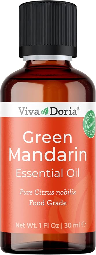 Viva Doria Green Mandarin Essential Oil, 100% Pure, Natural Essential Oil, Undiluted, for Aromatherapy | Food Grade, 30 mL (1 Fluid Ounce)