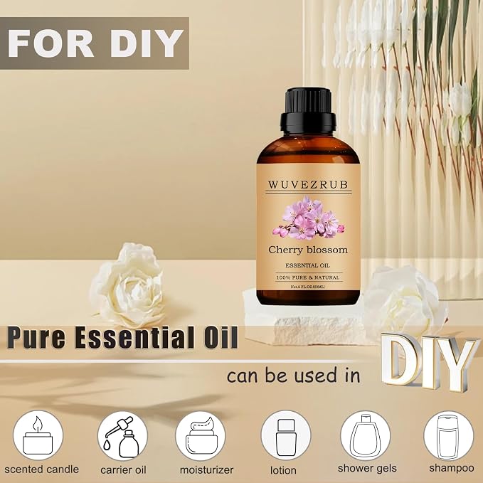 Cherry Blossom Essential Oils, 60ML Pure and Natural Essential Oil for Aromatherapy Diffuser - Cherry Blossom /2 Fl Oz