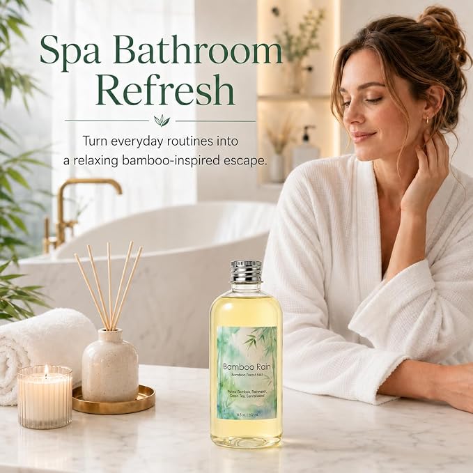 Bamboo Diffuser Oil Refill 8.5 Fl Oz, Luxury Hotel Collection Scent Inspired by Westin, Natural Fragrance Oil for Ultrasonic Diffuser, Room Spray, Air Freshener & HVAC in Home Office (Bamboo)