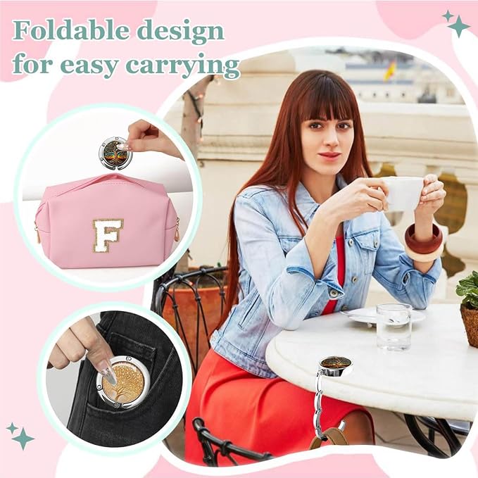 Perfume Atomizer Travel, 5ML Perfume Atomizer Refillables for Refill Portable Cologne Dispenser Small Spray, and 2Pcs Purse Hooks for Tables