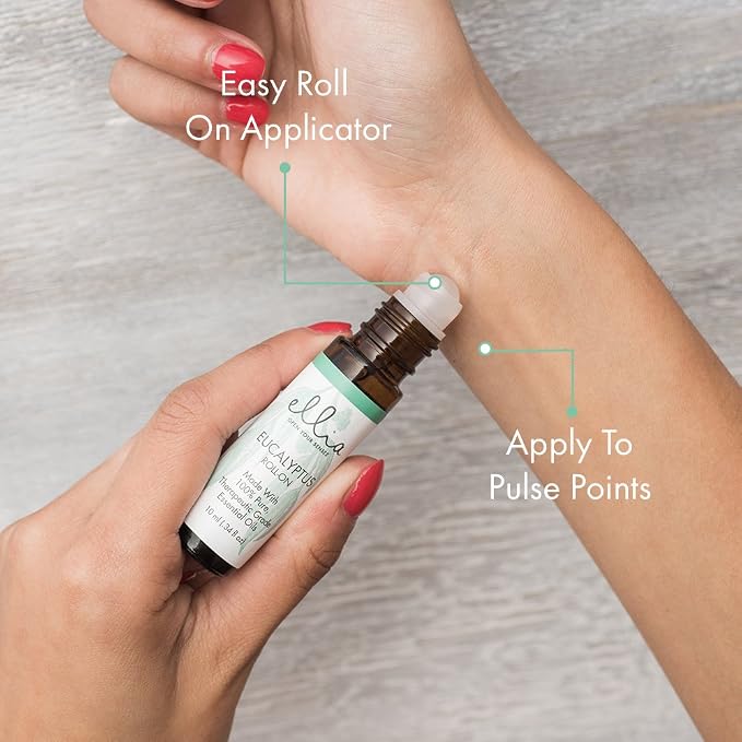 Ellia Eucalyptus Essential Oil Roll-On | 10ml, 100% Pure, Therapeutic Grade