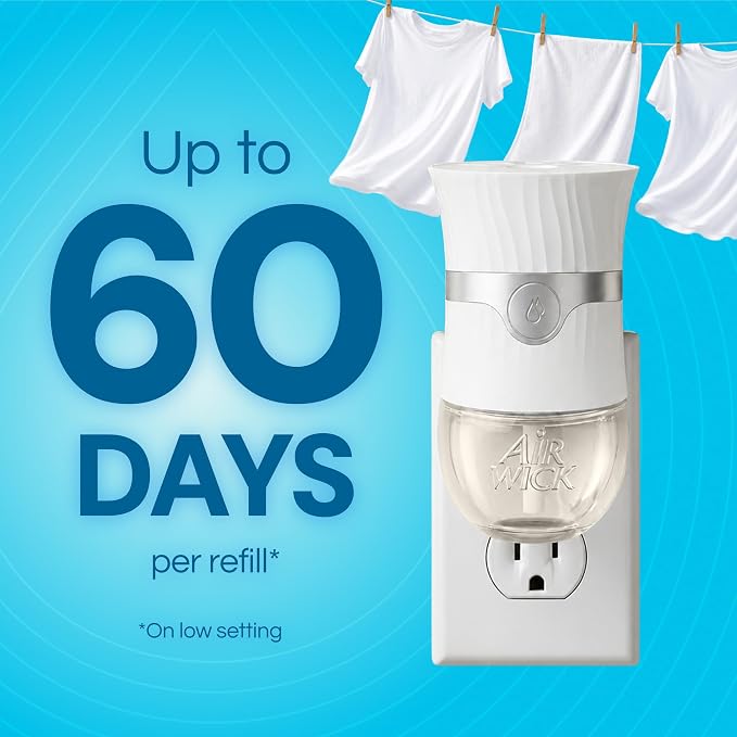 Air Wick Plug-In Scented Oil Refills, 10 Count, Fresh Linen, Air Freshener, Essential Oils, Eco Friendly