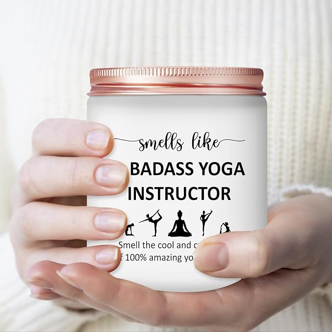 Funny Yoga Gifts for Women - Yoga Lover Teacher Instructor Coach Scented Candle Gifts - Friend Fitness Gift Meditation Present