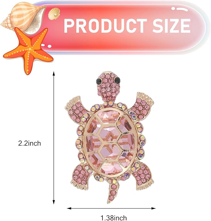 2 PCS Car Air Vent Clips, Shiny Cute Sea Turtle Shaped Air Conditioning Vent Clips, Stylish Vehicle Flavor Diffuser Decorations Fit Women Girl, Universal for Most Cars, Trucks, SUVs (Pink)
