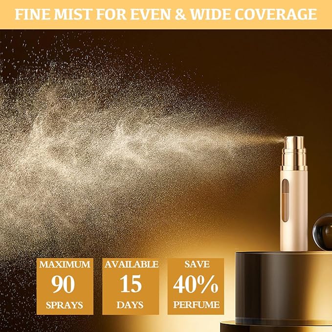 2PCS Perfume Travel Refillable Bottle, Bottom-Filling Fragrances Perfume Atomizer, Empty Mini Cologne Dispenser, Portable Sprayer Pocket Size for On the Go 10ml (Black & Light Pink)