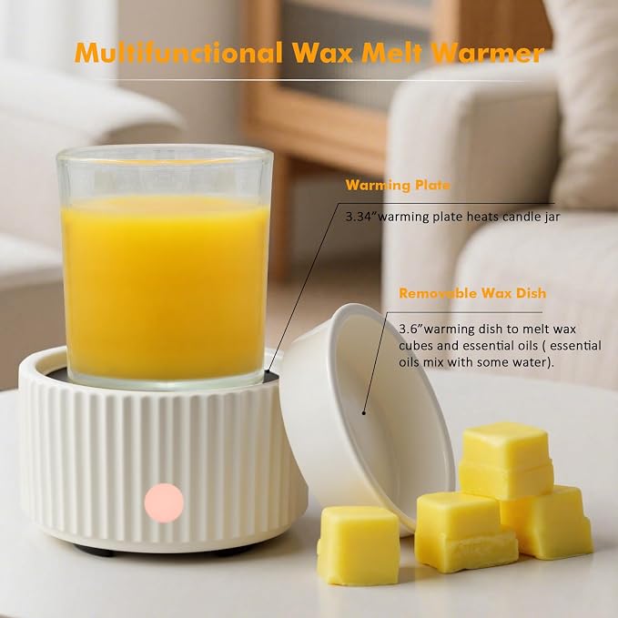 EQUSUPRO Wax Melt Warmer for Scented Wax Melts- Electric 4 in-1 Ceramic Candle Wax Warmer Burner Fragrance Wax Melter for Home Office Bedroom Living Room Decor & Gifts for Women