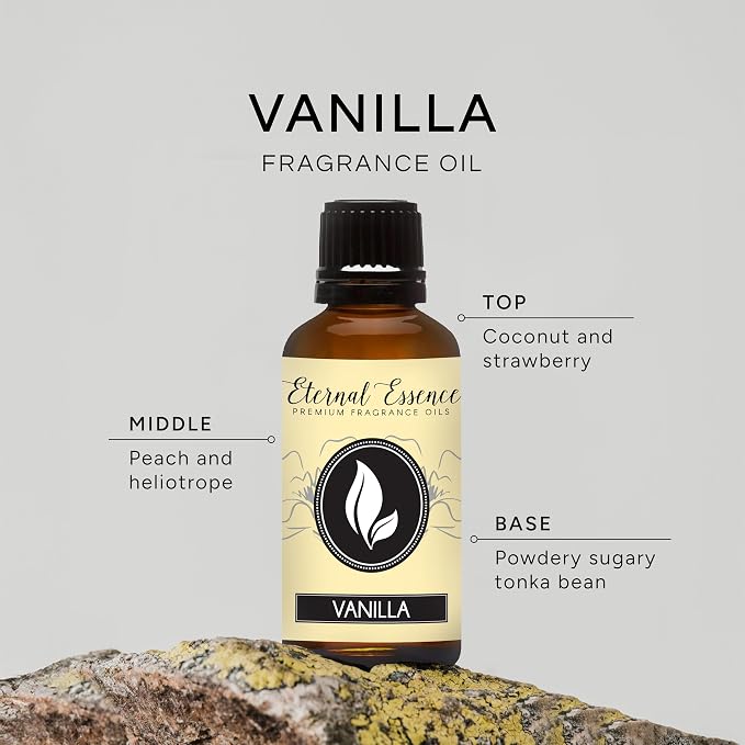 Eternal Essence Oils Vanilla 30ml Premium Fragrance Oil - for Candle, Soap Making, Aromatherapy, Diffusers, Home Care, & Humidifiers
