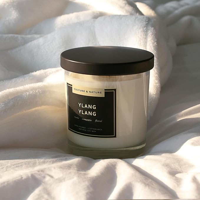 CULTURE & NATURE Natural Soy Wax Candle 7oz Ylang Ylang Scented