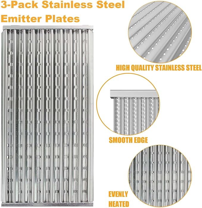 BBQ-PLUS 17 Inch Emitter Plates Replacement for Charbroil Tru Infrared Grill Replacement Parts 463242715, 463242716, 463257520, 463276016, 466242715, 466242815, CHRG533-0009-W1, Lowes 606682, 639322