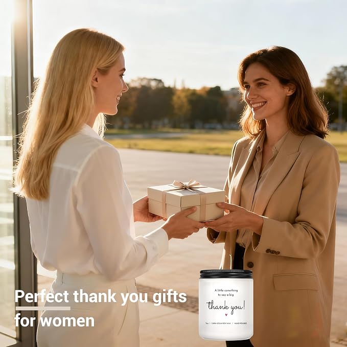 Thank You Gifts for Women, Men - Appreciation Gifts for Women, Thank You Candle, Hostess, Birthday Gift, Teacher, Coworkers, Friend, Nurse, Boss - Lavender Scented Candle