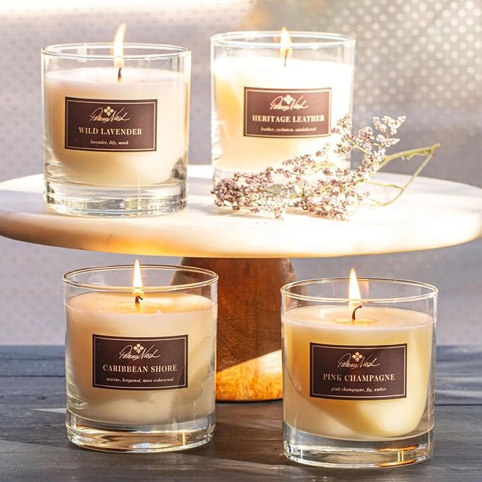 Rosy Rings Patricia Nash Candle | Long Lasting Fragrance Home Decor Gift Luxurious Aromatherapy Notes of Pink Champagne, Fig, Musk, Sandalwood, Amber 60 Hour Burn 7.5oz 3.5" H (Pink Champagne)