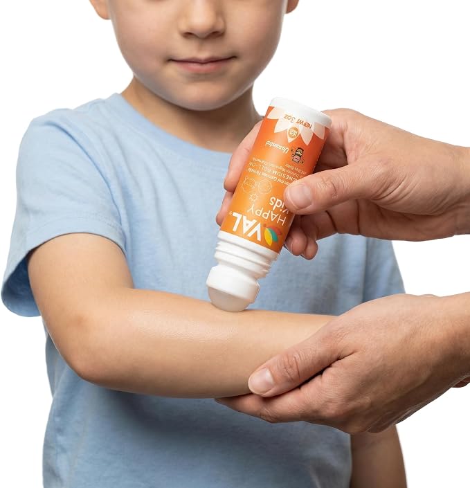 VAL Happy Kids Unscented Magnesium Roll-On, Relaxation & Calm Formula for Kids, Zechstein® Magnesium with Chamomile & Shea Butter, Fragrance-Free, 3 oz