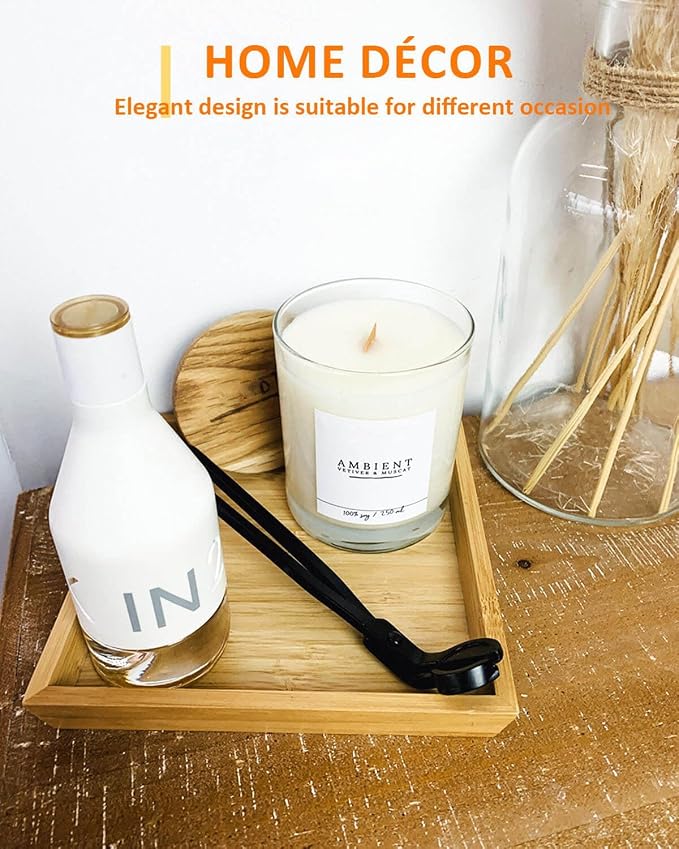 Black 5 in 1 Candle Care Kit, Elegant Candle Wick Trimmer Set, Candle Lighter Set, Candle Snuffer, Candle Tray, Candle Wick Dipper, Candle Accessories Set for Candle Lover