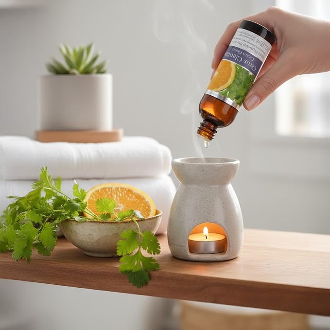 Hosley's Set of 2, 5 oz Citrus Cilantro Fragrance Warming Oils. Ideal Gift for Weddings, spa, Reiki, Meditation, Bathroom Settings. P1