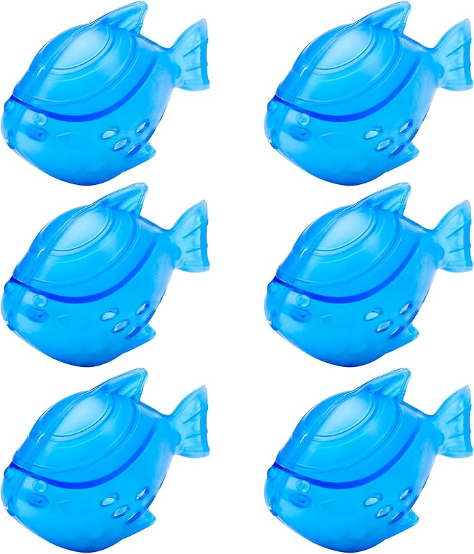 Funmit Humidifier Cleaning Fish, 6 Pack Humidifier Cleaner for Humidifiers and Fish Tanks, Purifies Water, Prevents Hard Water Build-Up, Reduces Scale, Blue