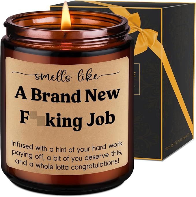 LEADO Scented Candle, New Job Gifts for Women, Men - Congratulations Gifts, Leaving Work, Promotion Present for Women, Friend, Boss - Congrats on New Job, Funny Presents for Coworker Leaving