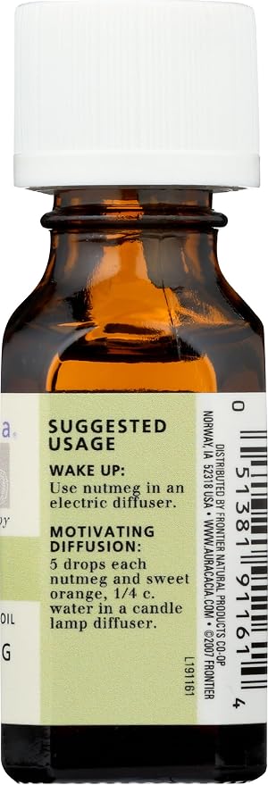 Aura Cacia Pure Nutmeg Essential Oil | 0.5 fl. oz. | Myristica fragrans