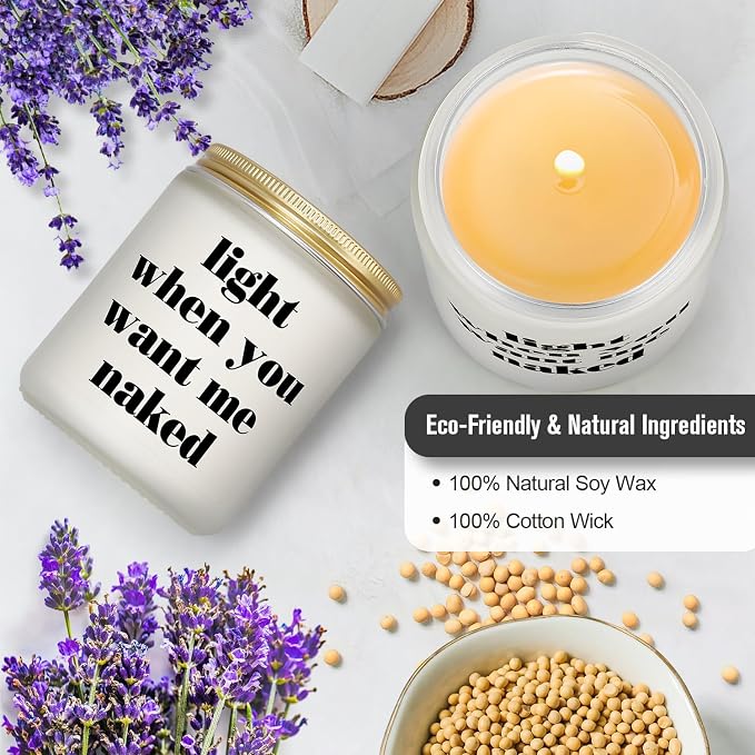 Funny Gifts for Boyfriend Husband Him Her Girlfriend Wife, Romantic I Love You Gift for Valentine‘s Day Anniversary, Birthday Gifts for Men Women Couple Fiance - Lavender Scented Candle