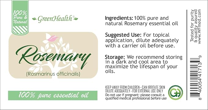 Rosemary Essential Oil - 1 Gallon - Plastic Jug - 100% Pure & Uncut - GreenHealth