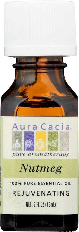 Aura Cacia Pure Nutmeg Essential Oil | 0.5 fl. oz. | Myristica fragrans