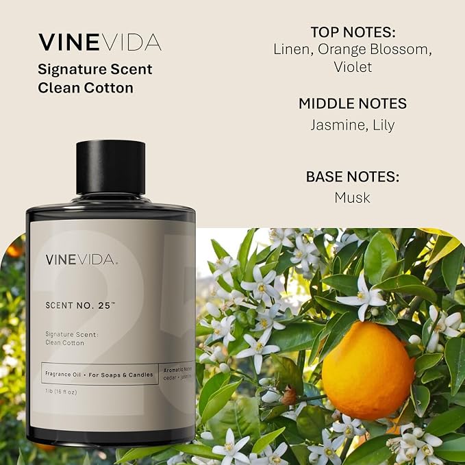 VINEVIDA [16oz] Scent No.25 Fragrance Oil for Candle Making and Soap Making - Premium Candle Scents for Soy Candles