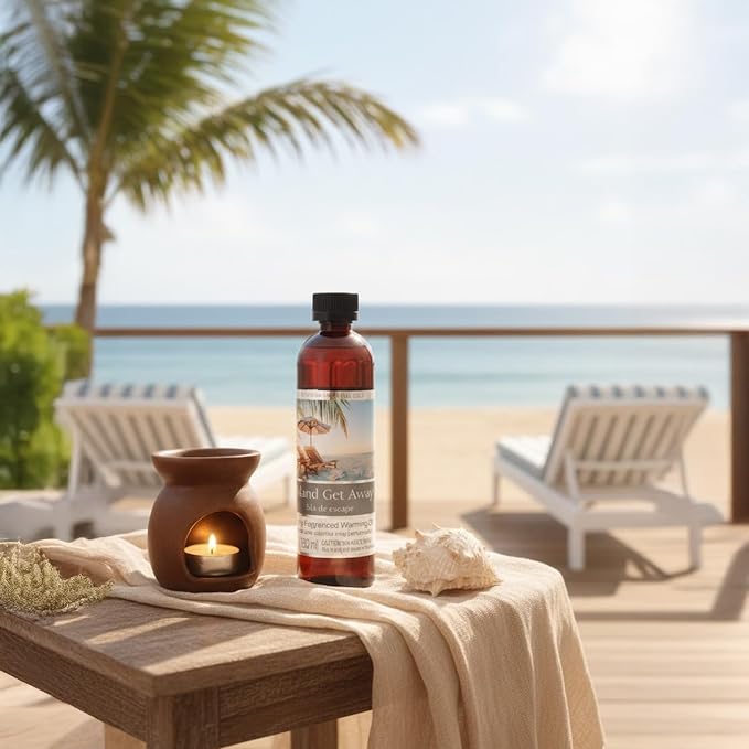 Hosley Set of 2 Island Get Away Fragrance Warming Oils 5 Ounce. Ideal Gift for Weddings spa Reiki Meditation Bathroom Settings. P1