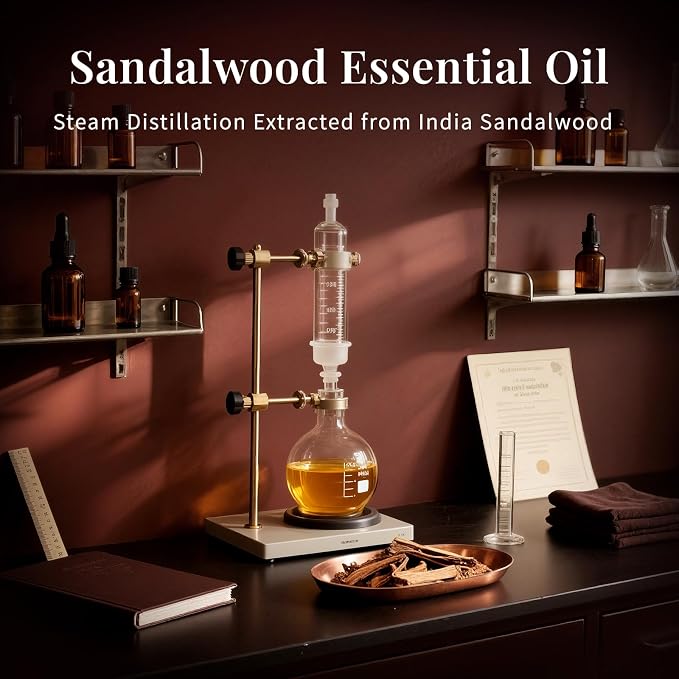 SU JUABA Sandalwood Oil 4 Fl Oz, Aromatherapy Oil for Diffuser,Skincare, Hair Care, DIY Fragrance, and Relaxation - 118ML