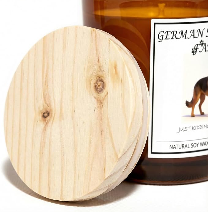 German Shepherd Gifts for Women | Birthday Gifts for Mom | Light When Dog Farts Candle | Cedar By Natural Soy Wax | Pet Safe Friendly Memorial Candles for Home Scented Household Essentials