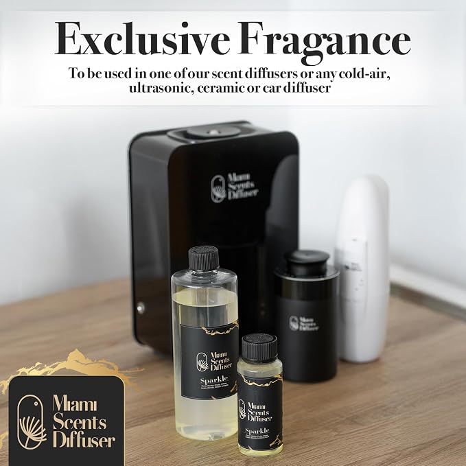 Sparkle Luxe Essential Oil Refill Luxury Hotel Inspired, Long Lasting Aroma for Home & Office Diffuser, 120 ml Fresh Blend of Floral, Citrus, Woody and Amber - Scent for Spa Wellness Aromatherapy.
