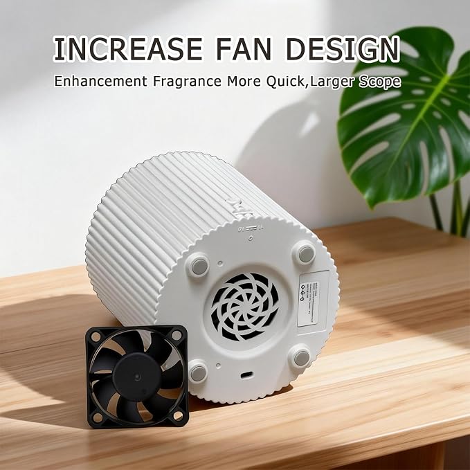 Waterless Essential Oil Diffuser,LED Candle Diffuser with Rechargeable,Wireless Candle Waterless Diffuser,3D Wick and Realistic Candle Flame Diffuser with 12PCS Cotton Pads(with Battery)