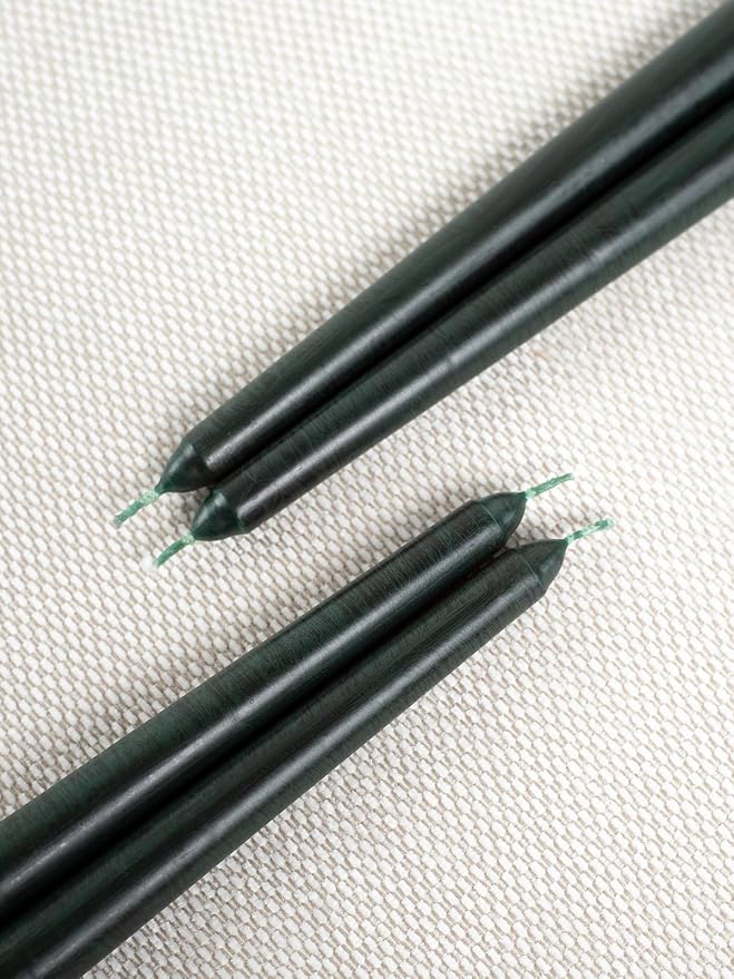 CANDWAX Black 10 inch Taper Candles Pack of 4 - Unscented Smokeless Dripless Tall Candle Sticks - Perfect for Home Decor, Special Occasions and Ordinary Events - Black Taper Candles