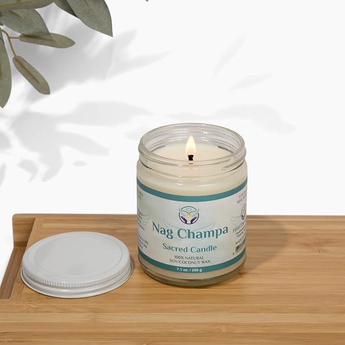 Heal The Masses White Sage Candles for Cleansing House Chakra Healing | Energy Cleansing Smudge Candle | Natural Aromatherapy Candle | Sage for Cleansing House Negative Energy (7 oz) (Nag Champa)