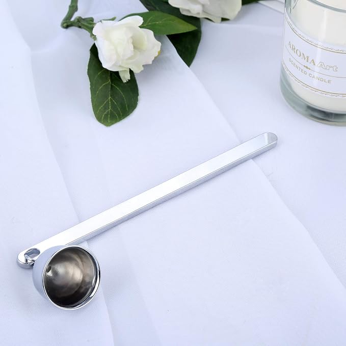 MUXSAM 1-Pack Stainless Steel Candle Extinguisher with Bell-Shaped Snuffers - Accessory Tools for Candle Lovers (Silver)
