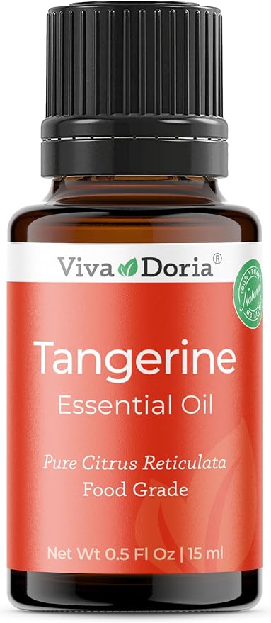 Viva Doria Tangerine Essential Oil, 100% Pure, Natural Essential Oil, Undiluted, for Aromatherapy | Food Grade, 15 mL (0.5 Fluid Ounce)
