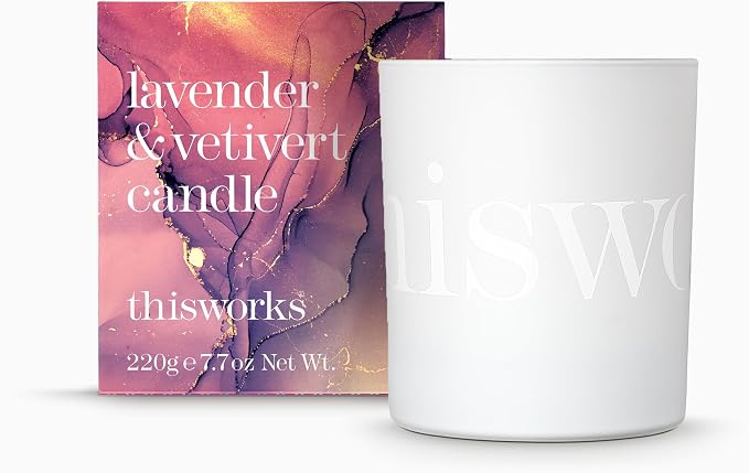 This Works Lavender & Vetivert Candle, 220 gm - Hand Poured and Blended with Essential Oils - Soothing and Relaxing