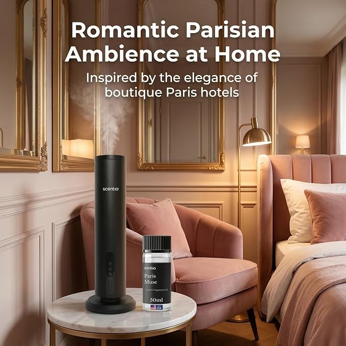 Scentia Paris Muse Hotel Scent Diffuser Oil – Luxury Fragrance Inspired by Hotel Costes Paris – 50 mL – Rose, Sandalwood & Clove Essential Oil Blend for Home, Office & Aromatherapy Diffusers