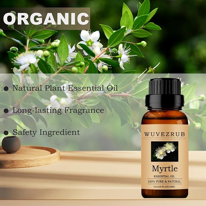 Myrtle Essential Oils 10ML, 100% Pure and Natural Essential Oil for Aromatherapy Diffuser - 0.33 Fl Oz/Myrtle