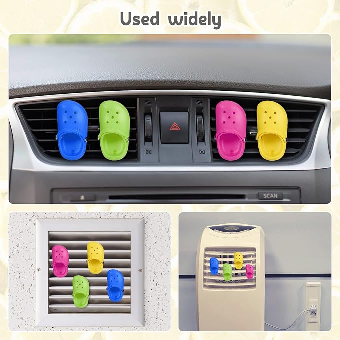 4 Pack Cute Shoe Air Vent Clips with 4PCS Refills Solid Car Air Freshener Air Conditioning Outlet Clips Car Dashboard Perfume Clip Car Interior Decor Accessories for Men/Women for Friend