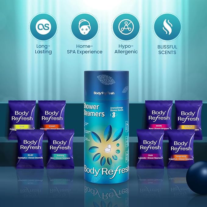Shower Steamers Aromatherapy 8 Pack - Shower Bombs with Essential Oil, Gift for Dad Husband Boyfriend Him,Birthday Gifts for Men, Self Care Home Spa Relaxation Stress Relief