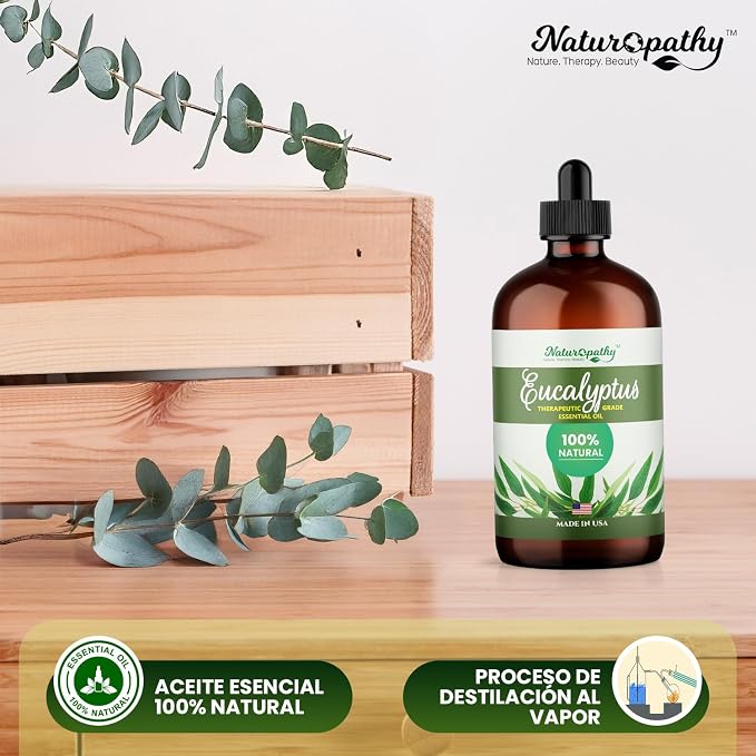 Naturopathy Eucalyptus Essential Oil, Therapeutic Grade, Premium Quality Perfect for Aromatherapy (4 fl oz)