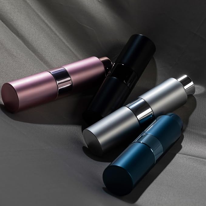 Cologne Travel Bottle 20ml - Large Size Perfume Atomizer Refillable for Men - Pocket Empty Fragrance Sprayer for Refill - 0.67oz Portable Twist Spray Sample Container for Purse Silver