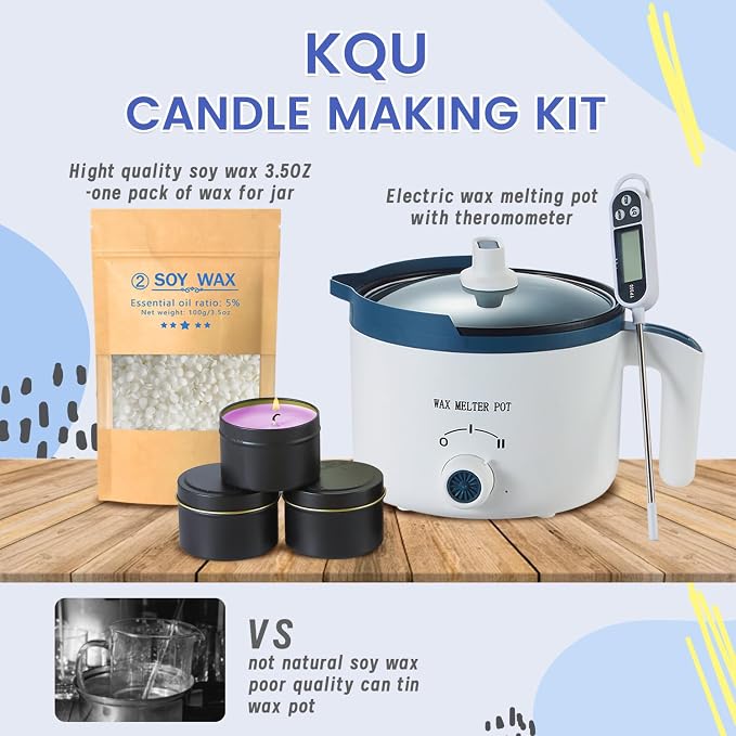 Candle Making Kit for Adults, Scented Candle Maker Set and Tealight Cups, Premium Wax Melts Pot Kit to Make Your Own