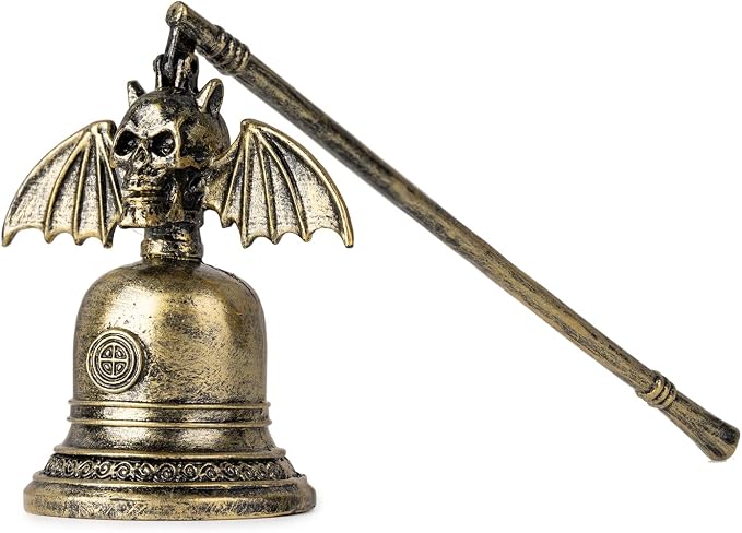Candle Snuffer Accessory for Putting Out Extinguish Candle Wicks Flame Safely， Skull Candle Snuffers Accessory for Candle Lovers Suitable (Gold)