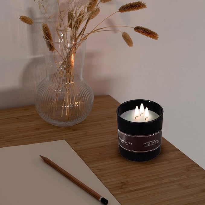 Pecksniff's Leather & Oakmoss Candle | 3 Wicks, 550g /19.4 oz
