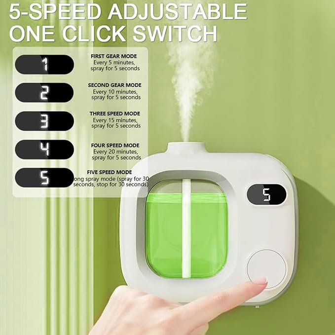 Waterless Essential Oil Diffuser - Smart Essential Oil Diffuser for Large Rooms Bathrooms Hotels and Offices Cordless 360° Aroma Diffuser with 5 Mist Levels Perfect for Home and Car