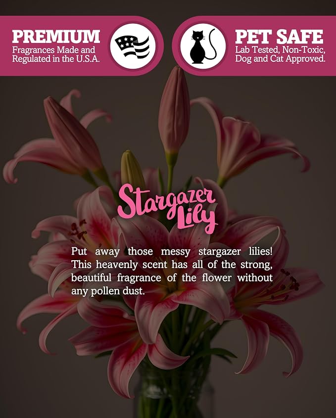 Stargazer Lily Premium Tealight Candles - Highly Scented with Essential & Natural Oils - 6 Pink Tea Lights - Beautiful Candlelight - Made in the USA - Flower & Floral Collection