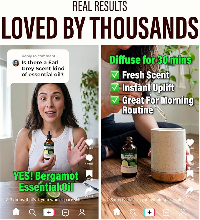 100% Pure Bergamot Oil - 4 Fl Oz Bergamot Essential Oil for Hair, Skin, Diffuser, Aromatherapy & DIY Soap Making Scent