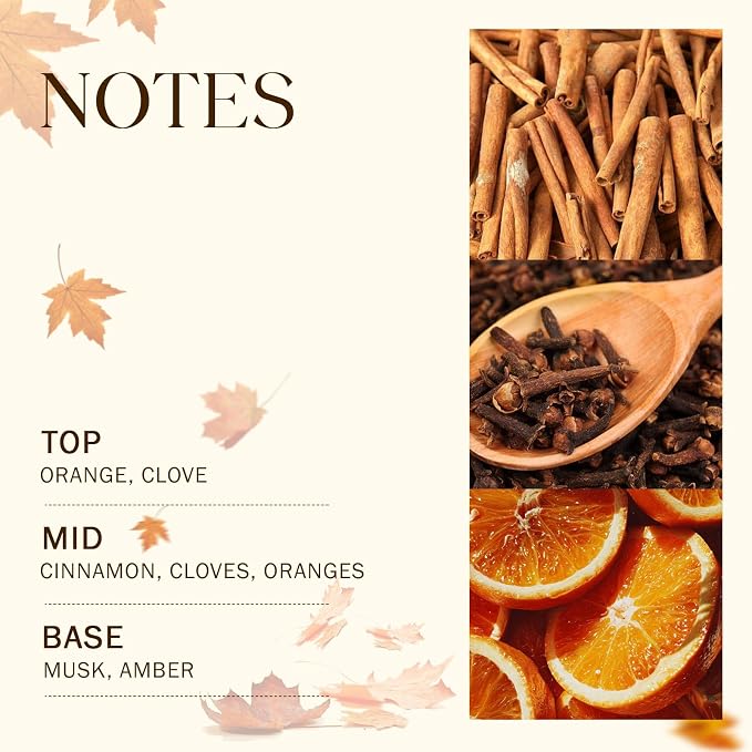 Large Christmas Spices Candle Cinnamon Clove Scented, 3-Wick 22oz Long Lasting Scented Candle, Natural Soy Wax Aromatherapy Candle for Home, Holiday Candle Gifts for Women Men