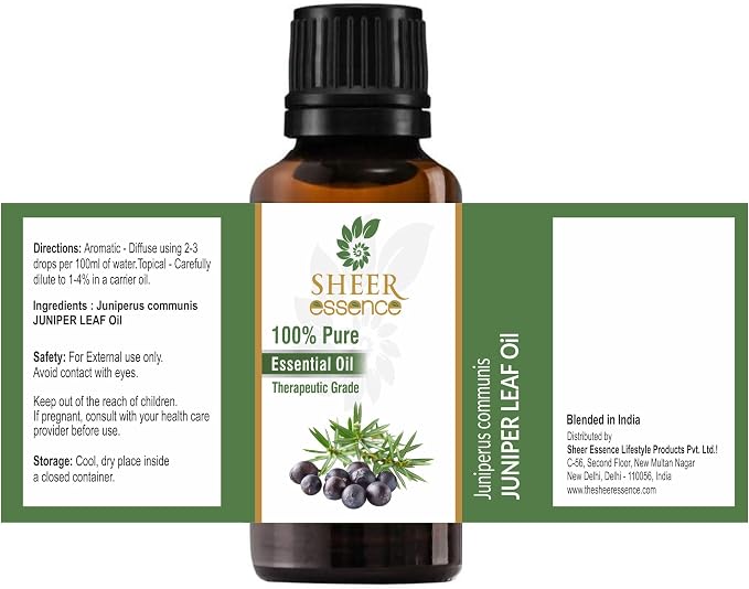 Juniper Oil -(Juniperus Communis)- Essential Oil 100% Pure Natural Undiluted Uncut Therapeutic Grade Oil 0.33 FL.OZ